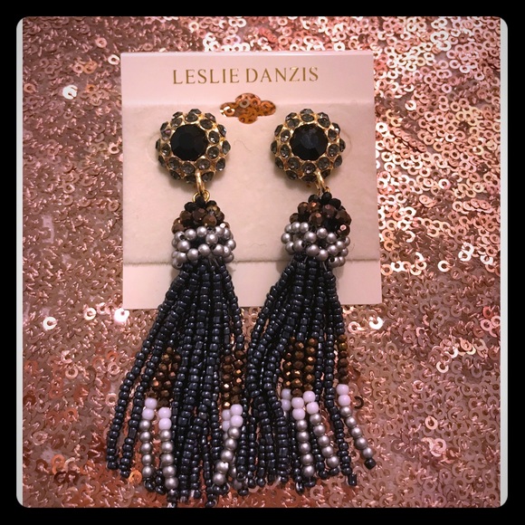 Dramatic Beaded Tassel Earrings - Picture 1 of 5